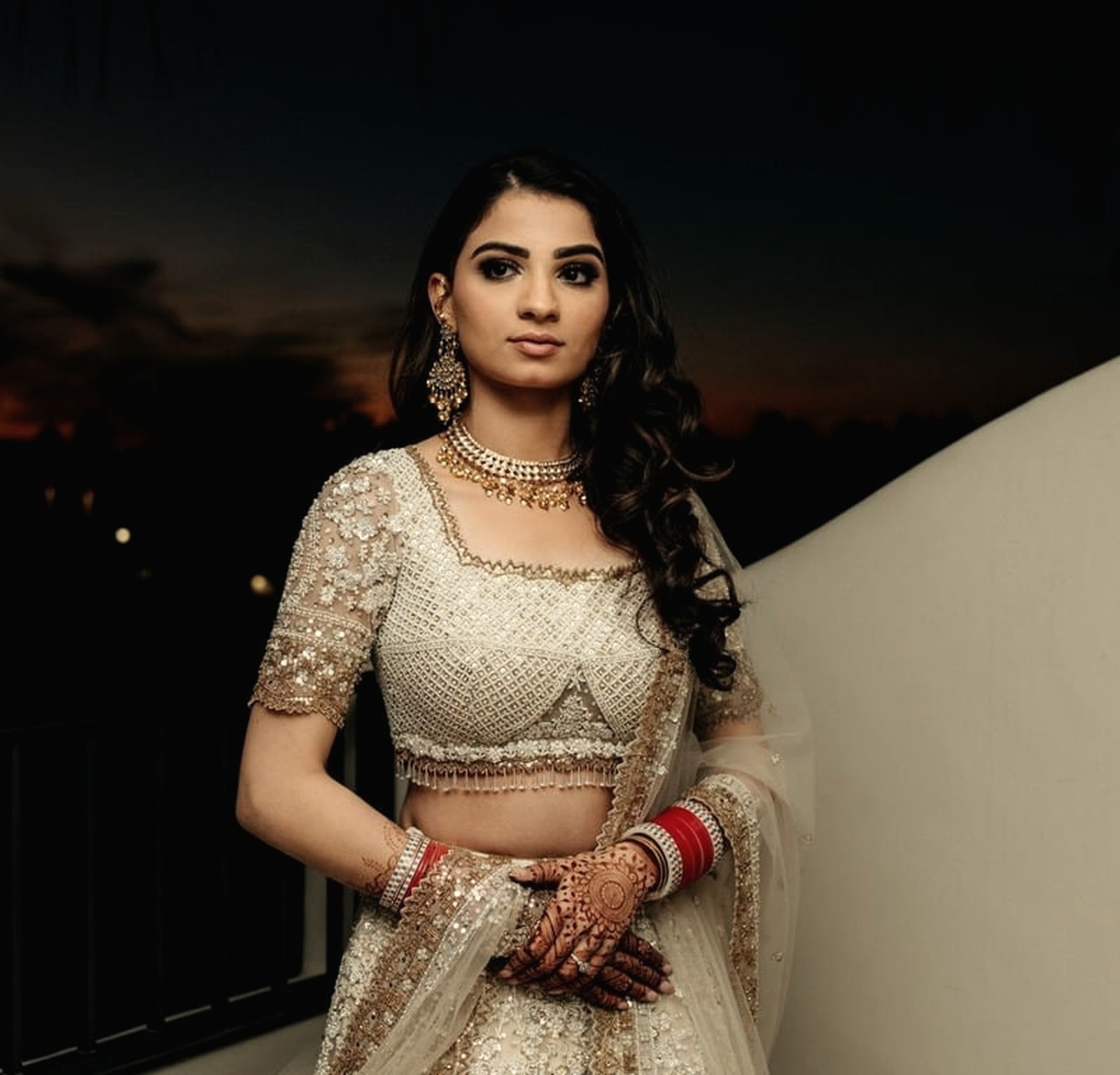 A bride beautifully styled by Rozina's Beauty Services